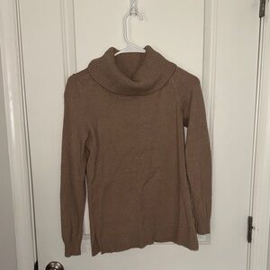 Elegant Brown Cowl Neck Sweater